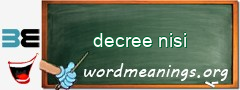 WordMeaning blackboard for decree nisi